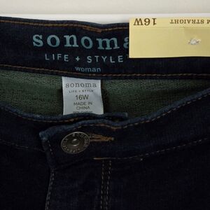 NWT SONOMA Modern Fit Slim Straight Stretch Jeans Size 16W